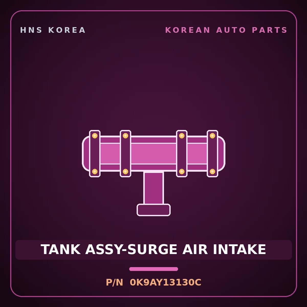 Genuine Mobis TANK ASSY-SURGE AIR INTAKE 0K9AY13130C for Credos 1997 HNS Parts Korea