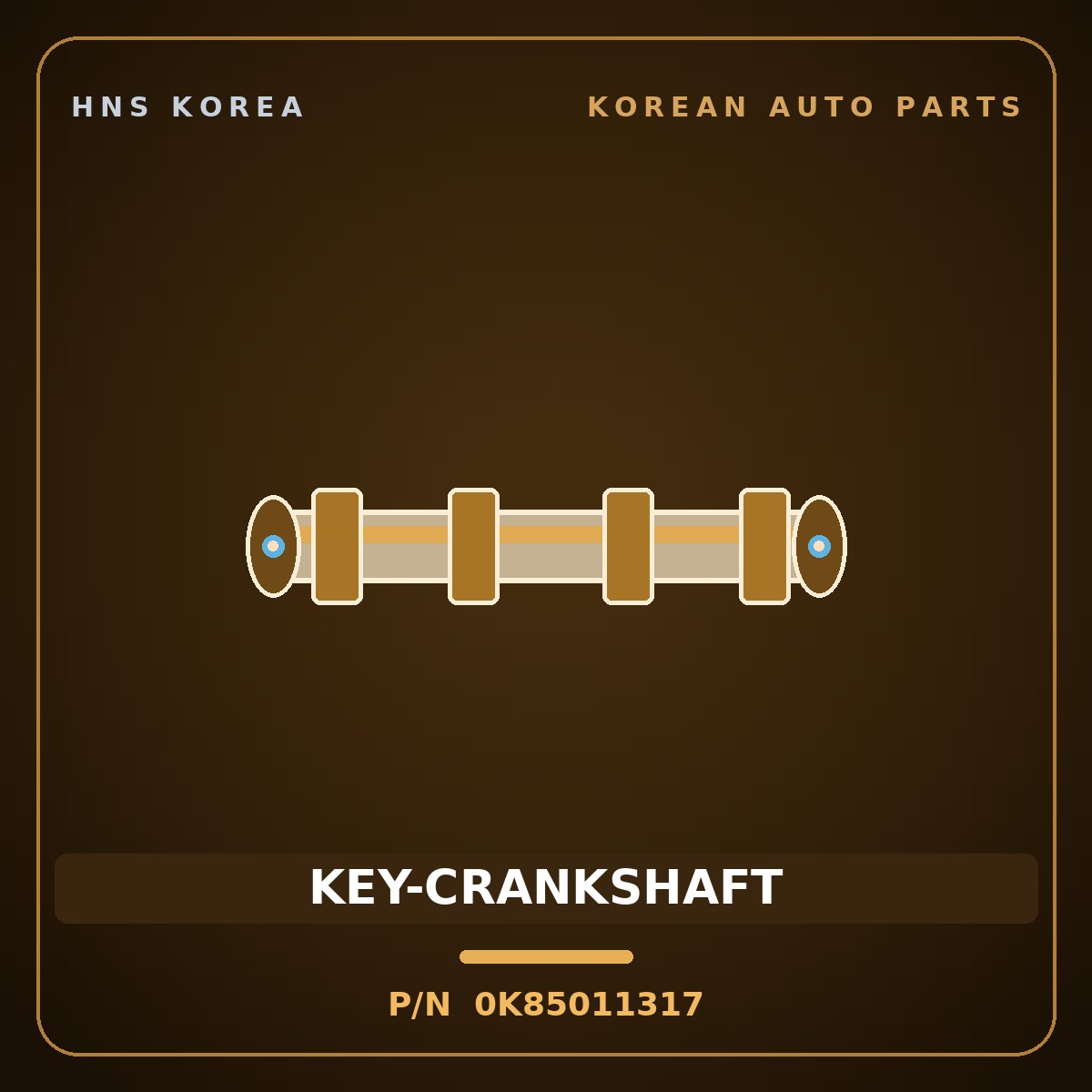 Genuine Mobis KEY-CRANKSHAFT 0K85011317 for 5-Ton Truck 1995 HNS Parts Korea