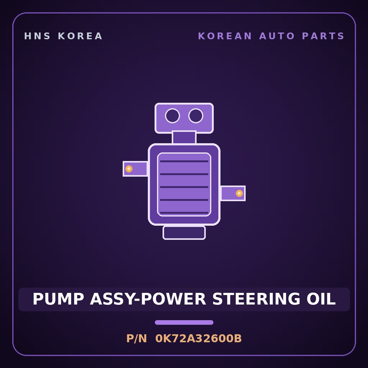 Genuine Mobis PUMP ASSY-POWER STEERING OIL 0K72A32600B for Bongo 1996 HNS Parts Korea