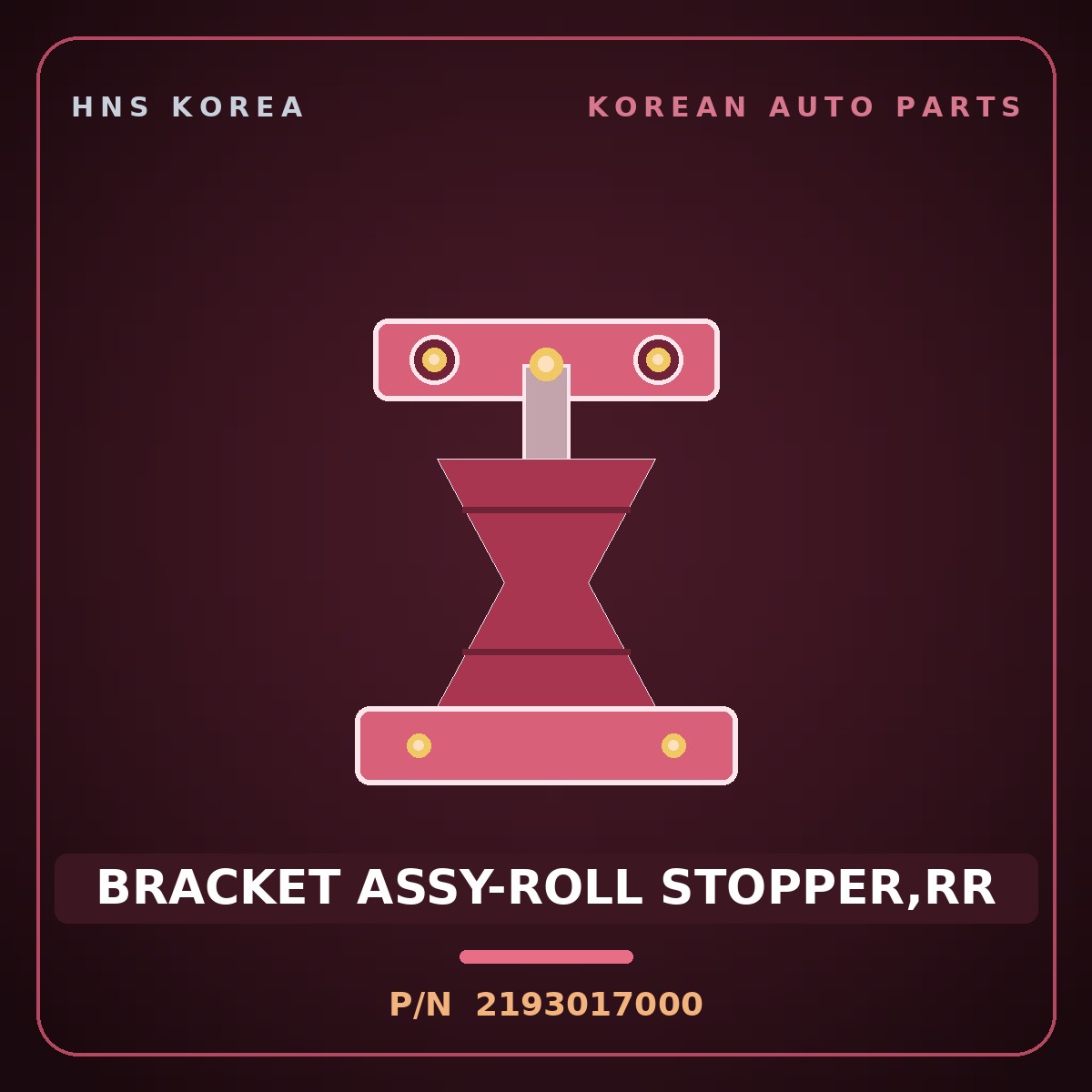 Genuine Mobis BRACKET ASSY-ROLL STOPPER,RR 2193017000 for Lavita 2001 HNS Parts Korea