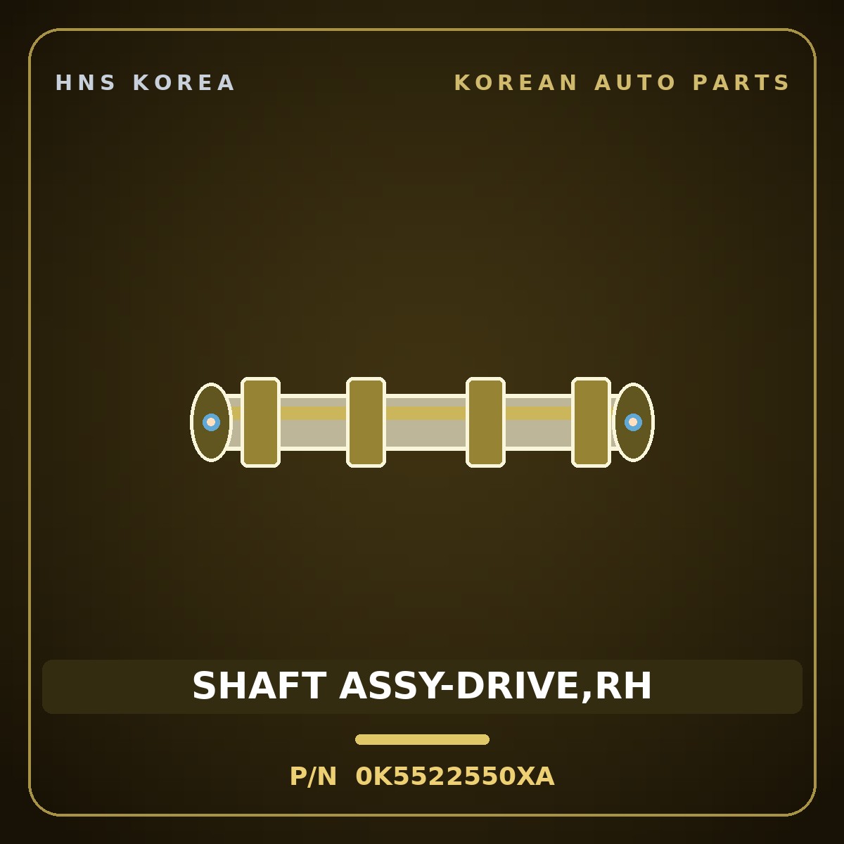 Genuine Mobis SHAFT ASSY-DRIVE,RH 0K5522550XA for Carnival 1998 HNS Parts Korea