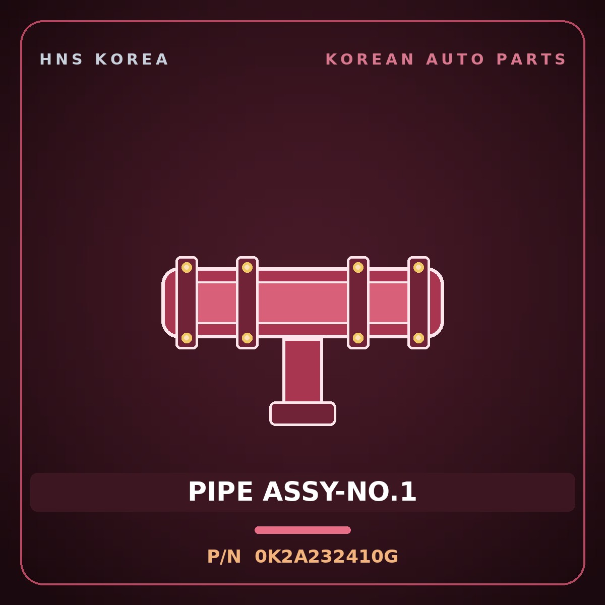 Genuine Mobis PIPE ASSY-NO.1 0K2A232410G for Cerato 1997 HNS Parts Korea