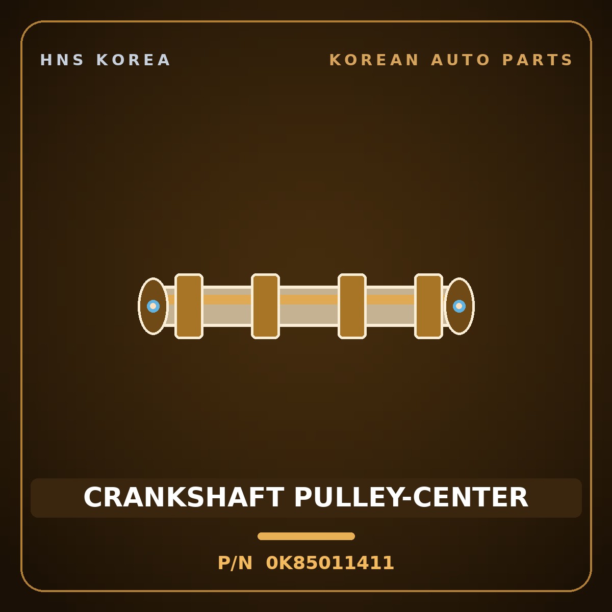Genuine Mobis CRANKSHAFT PULLEY-CENTER 0K85011411 for Rhino 1995 HNS Parts Korea