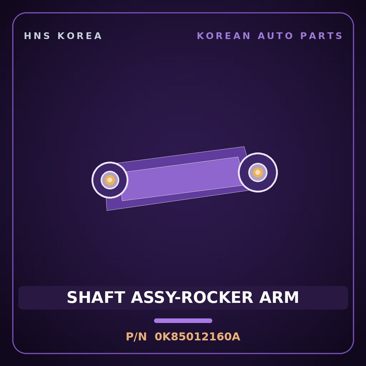 Genuine Mobis SHAFT ASSY-ROCKER ARM 0K85012160A for 5-Ton Truck 1995 HNS Parts Korea