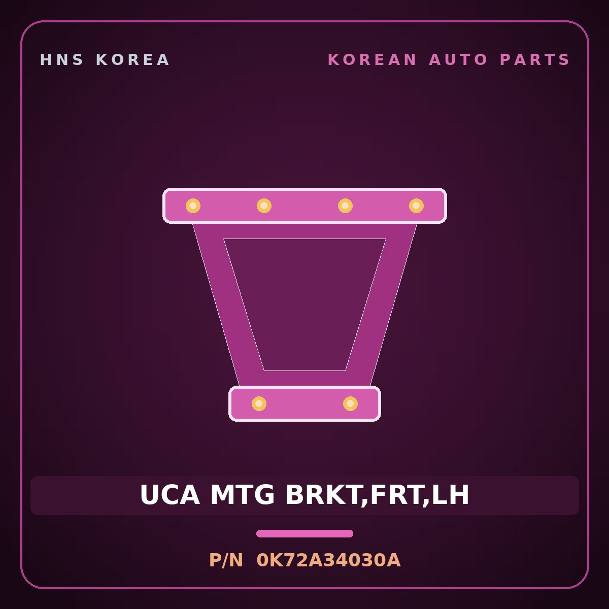 Genuine Mobis UCA MTG BRKT,FRT,LH 0K72A34030A for Bongo 1996 HNS Parts Korea