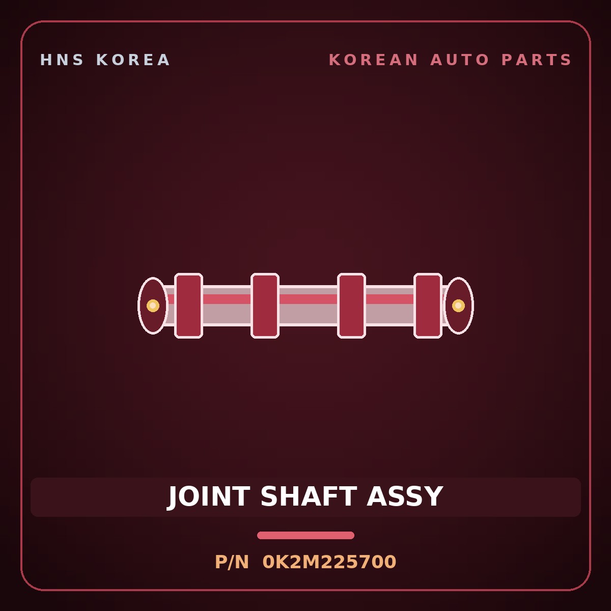 Genuine Mobis JOINT SHAFT ASSY 0K2M225700 for Carens 2002 HNS Parts Korea