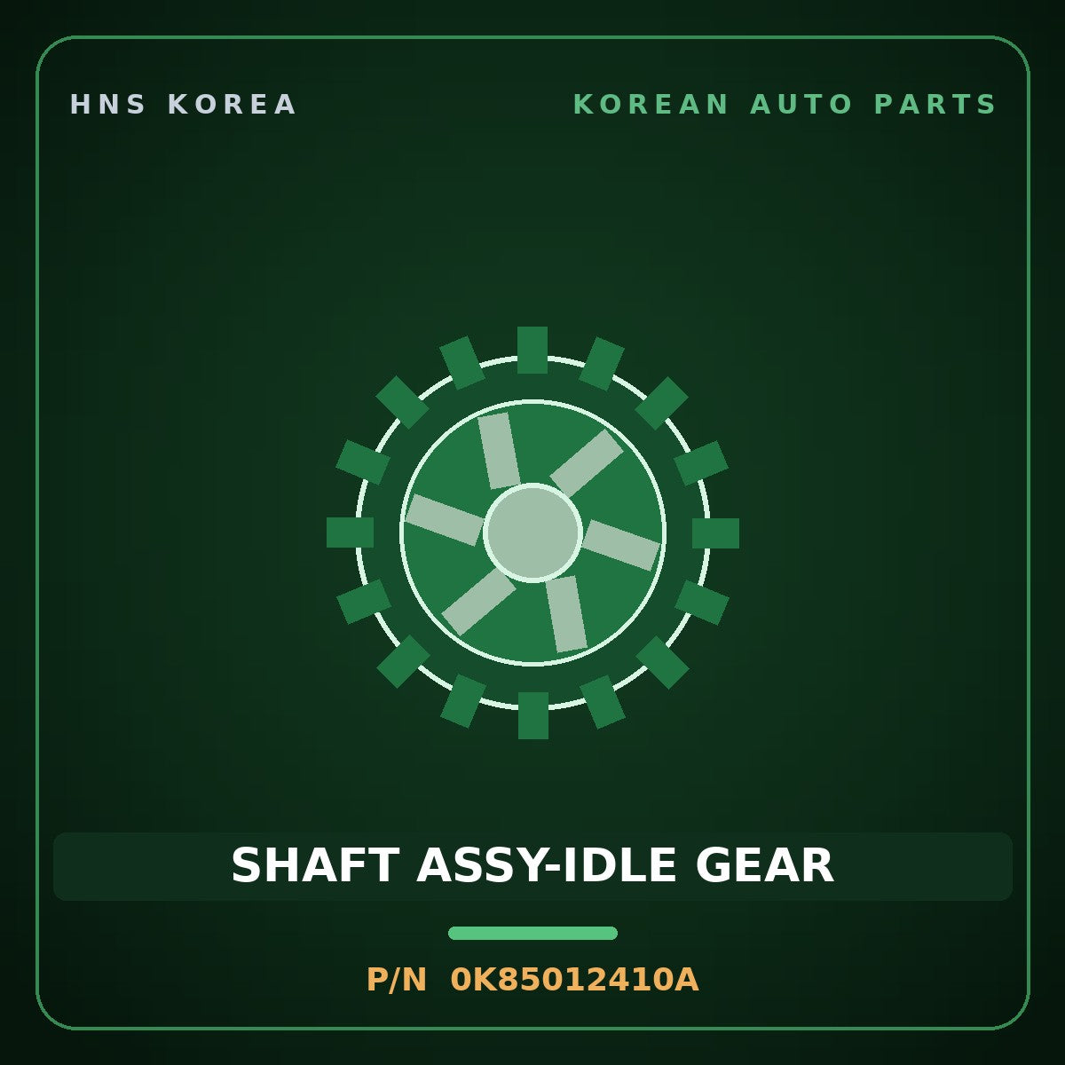 Genuine Mobis SHAFT ASSY-IDLE GEAR 0K85012410A for Rhino 1995 HNS Parts Korea