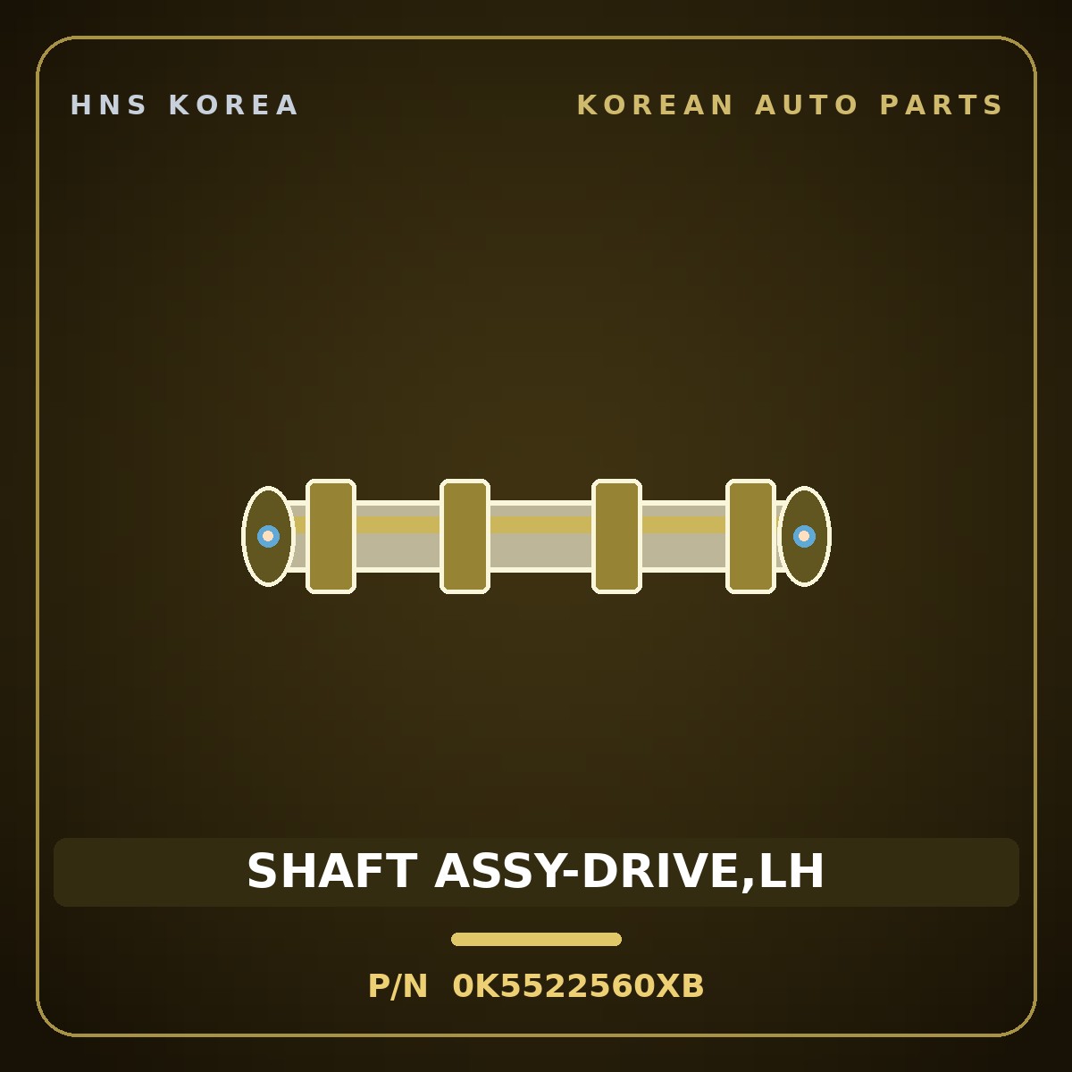 Genuine Mobis SHAFT ASSY-DRIVE,LH 0K5522560XB for Carnival 1998 HNS Parts Korea