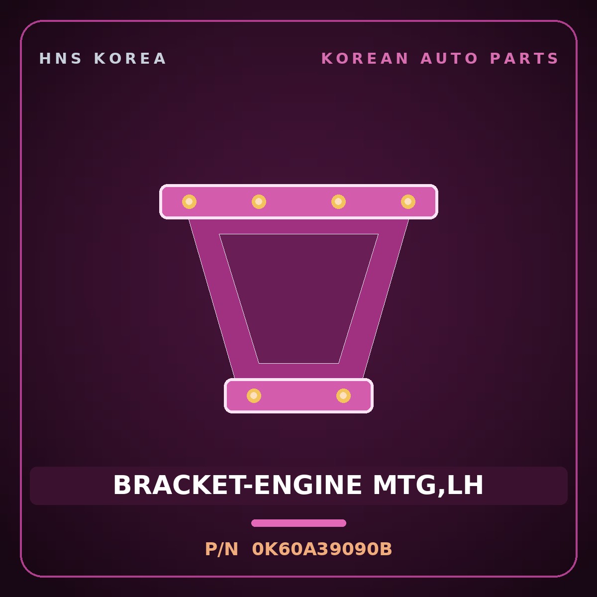 Genuine Mobis BRACKET-ENGINE MTG,LH 0K60A39090B for Bongo 1997 HNS Parts Korea