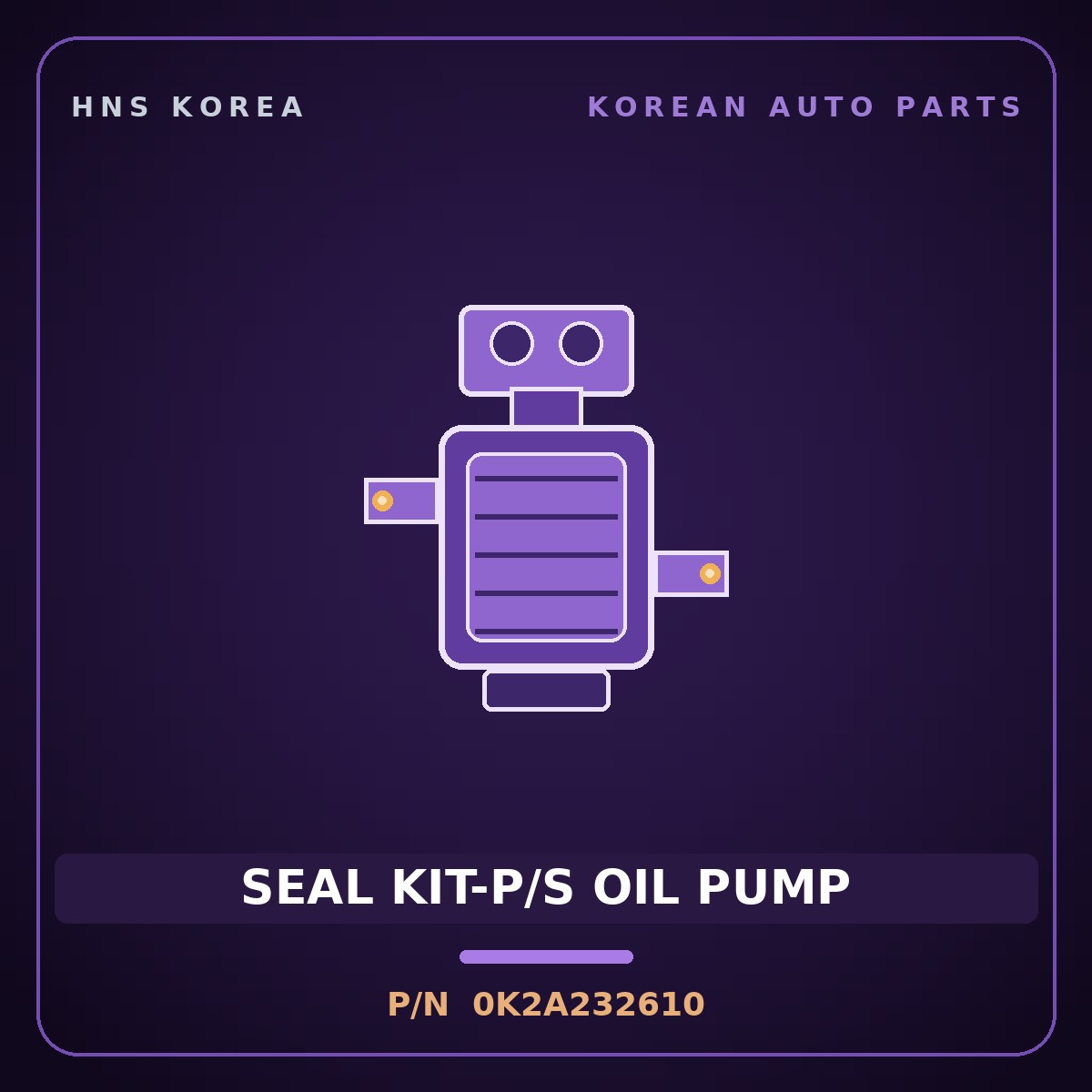 Genuine Mobis SEAL KIT-P/S OIL PUMP 0K2A232610 for Cerato 1997 HNS Parts Korea
