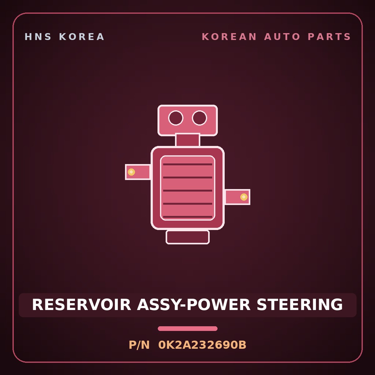 Genuine Mobis RESERVOIR ASSY-POWER STEERING 0K2A232690B for Carens 1997 HNS Parts Korea