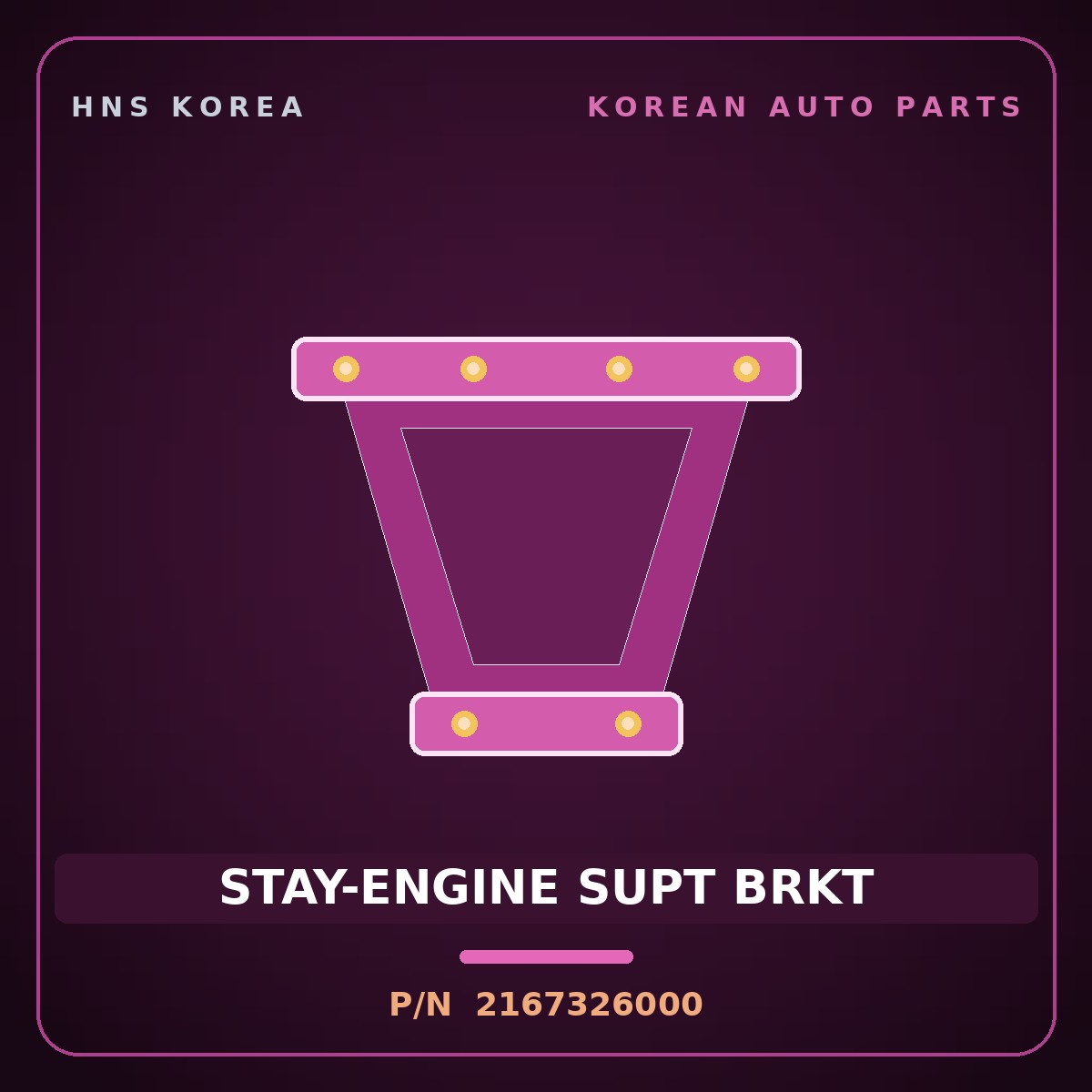 Genuine Mobis STAY-ENGINE SUPT BRKT 2167326000 for Cerato 1996 HNS Parts Korea