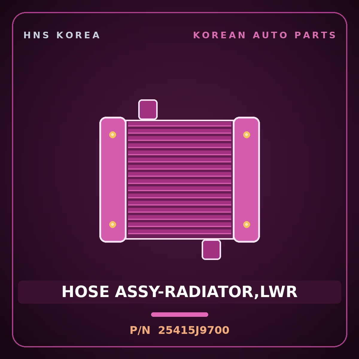 Genuine Mobis HOSE ASSY-RADIATOR,LWR 25415J9700 for Kona 2021 HNS Parts Korea