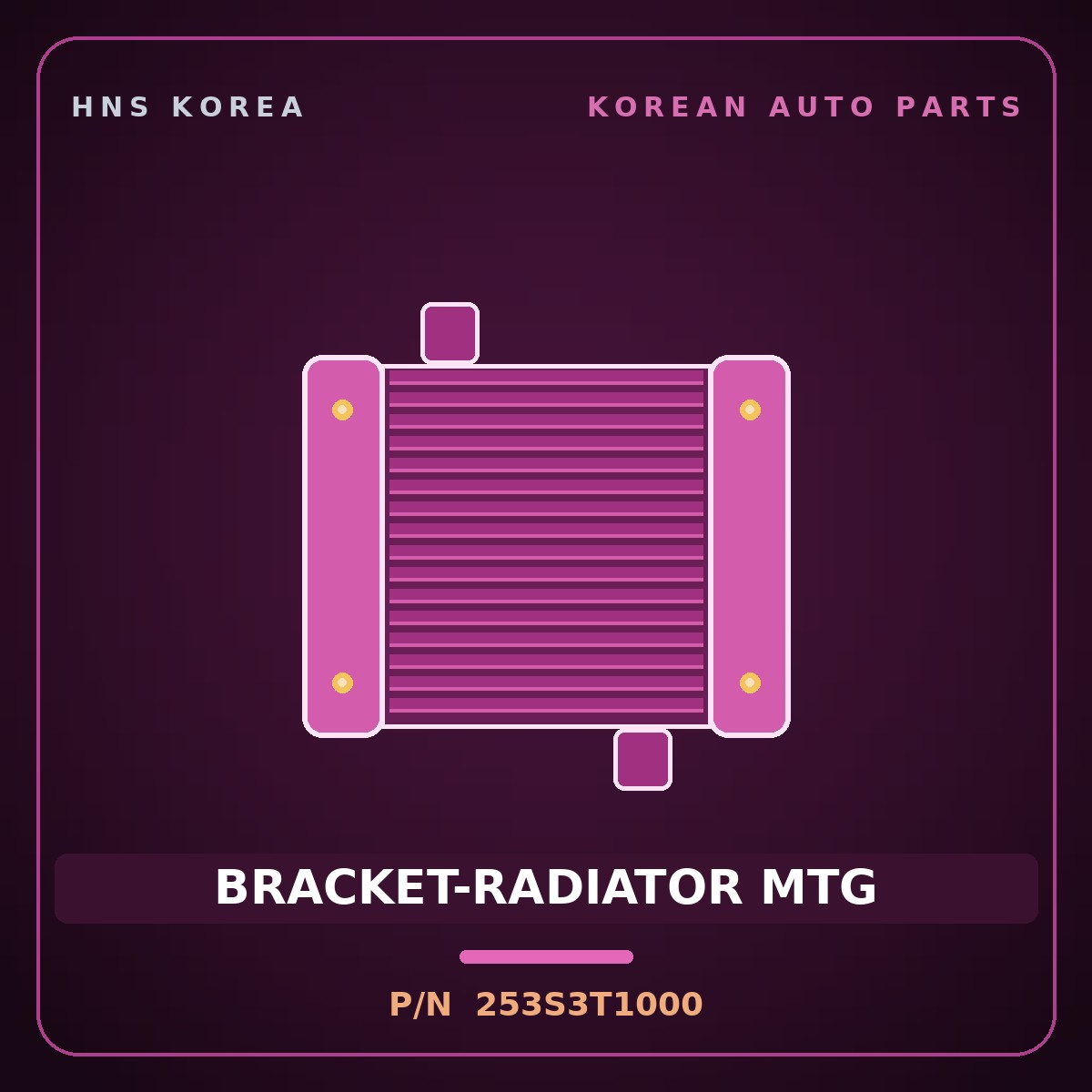 Genuine Mobis BRACKET-RADIATOR MTG 253S3T1000 for G80 2020 HNS Parts Korea
