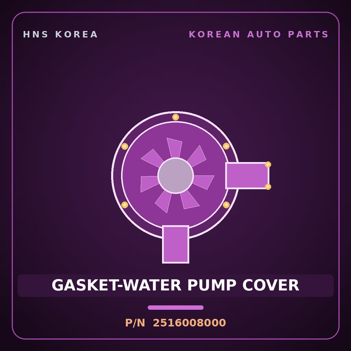 Genuine Mobis GASKET-WATER PUMP COVER 2516008000 for Casper 2020 HNS Parts Korea