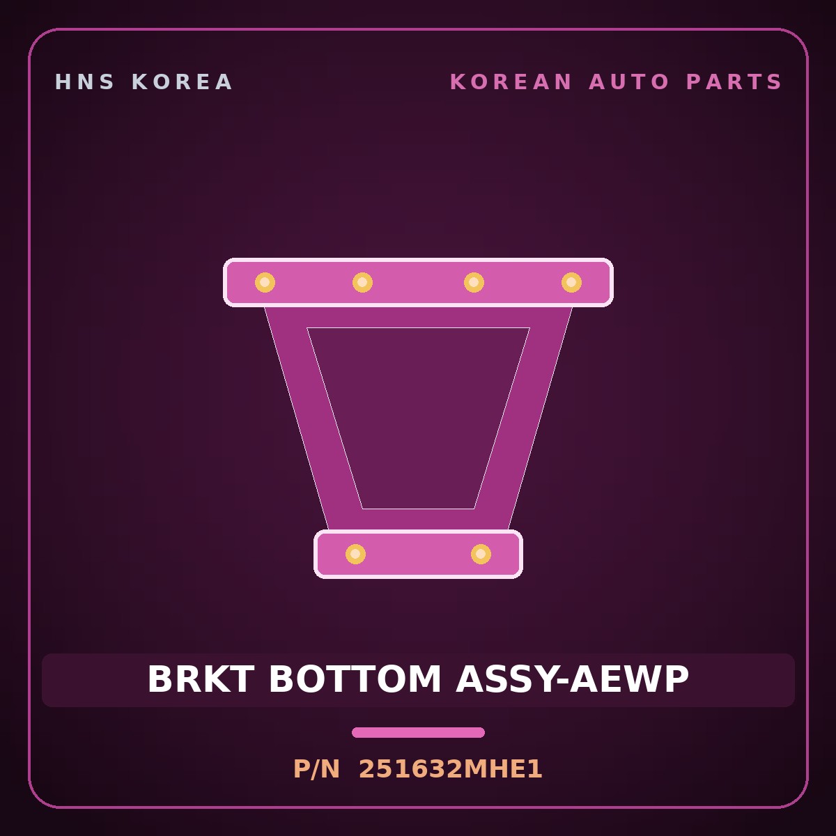 Genuine Mobis BRKT BOTTOM ASSY-AEWP 251632MHE1 for Staria 2024 HNS Parts Korea