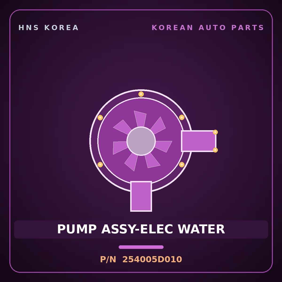 Genuine Mobis PUMP ASSY-ELEC WATER 254005D010 for County 2020 HNS Parts Korea