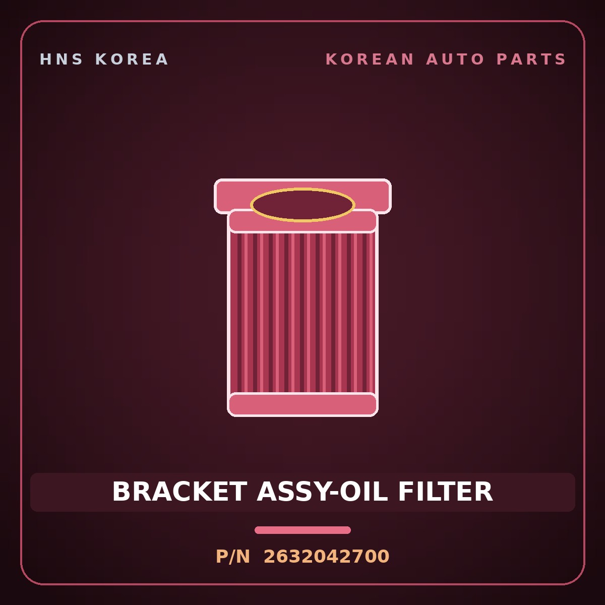 Genuine Mobis BRACKET ASSY-OIL FILTER 2632042700 for Grace 1995 HNS Parts Korea