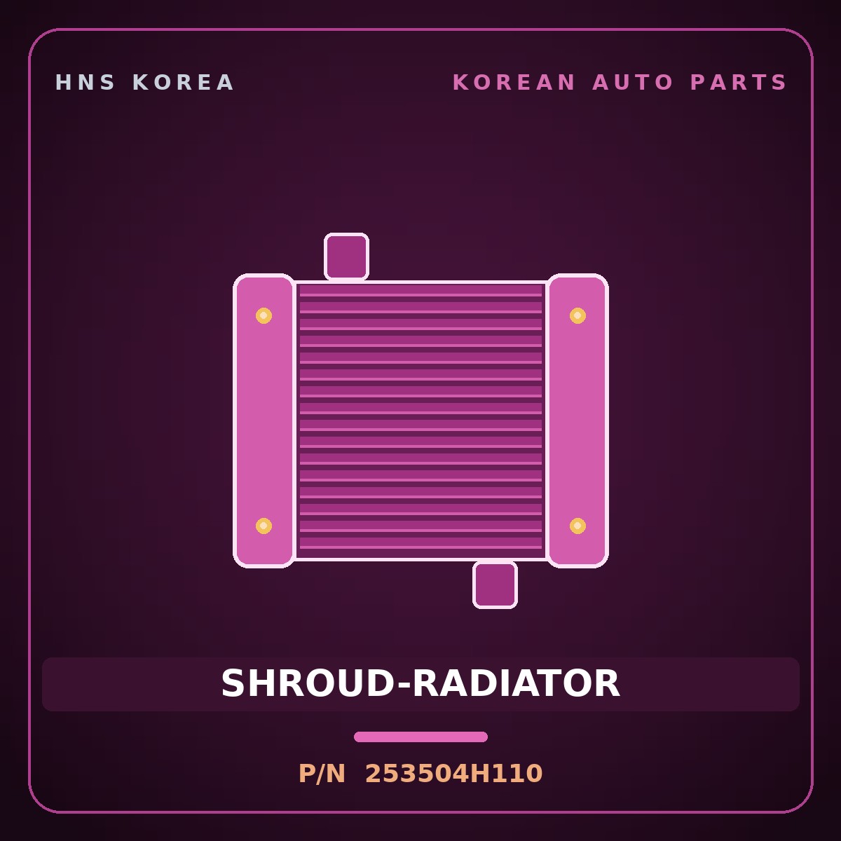 Genuine Mobis SHROUD-RADIATOR 253504H110 for Grand Starex 2007 HNS Parts Korea