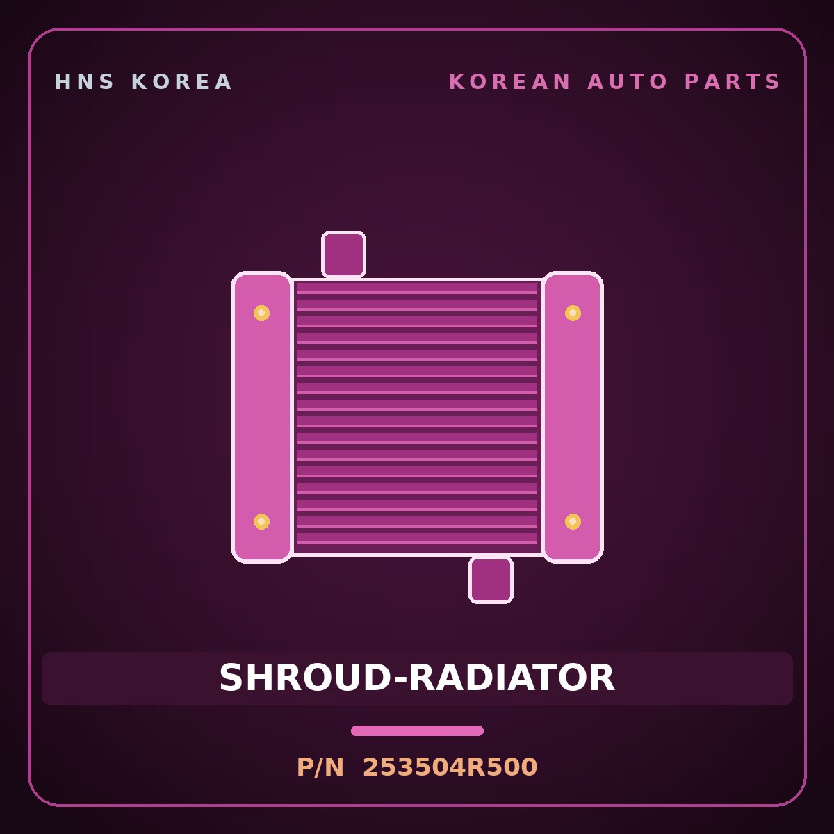 Genuine Mobis SHROUD-RADIATOR 253504R500 for Grandeur 2014 HNS Parts Korea