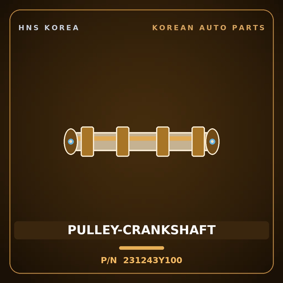 Genuine Mobis PULLEY-CRANKSHAFT 231243Y100 for Carnival 1997 HNS Parts Korea