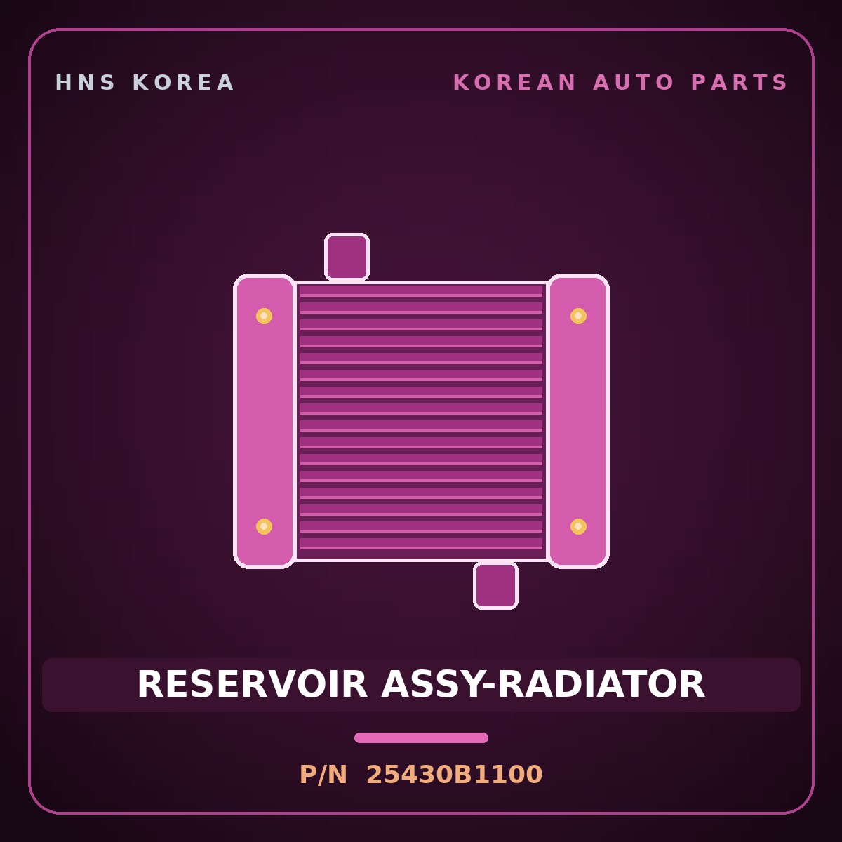 Genuine Mobis RESERVOIR ASSY-RADIATOR 25430B1100 for G80 2014 HNS Parts Korea