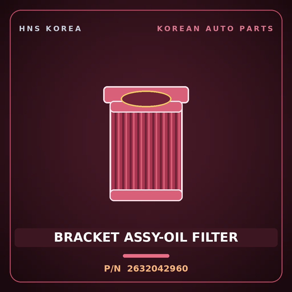 Genuine Mobis BRACKET ASSY-OIL FILTER 2632042960 for Grand Starex 1997 HNS Parts Korea
