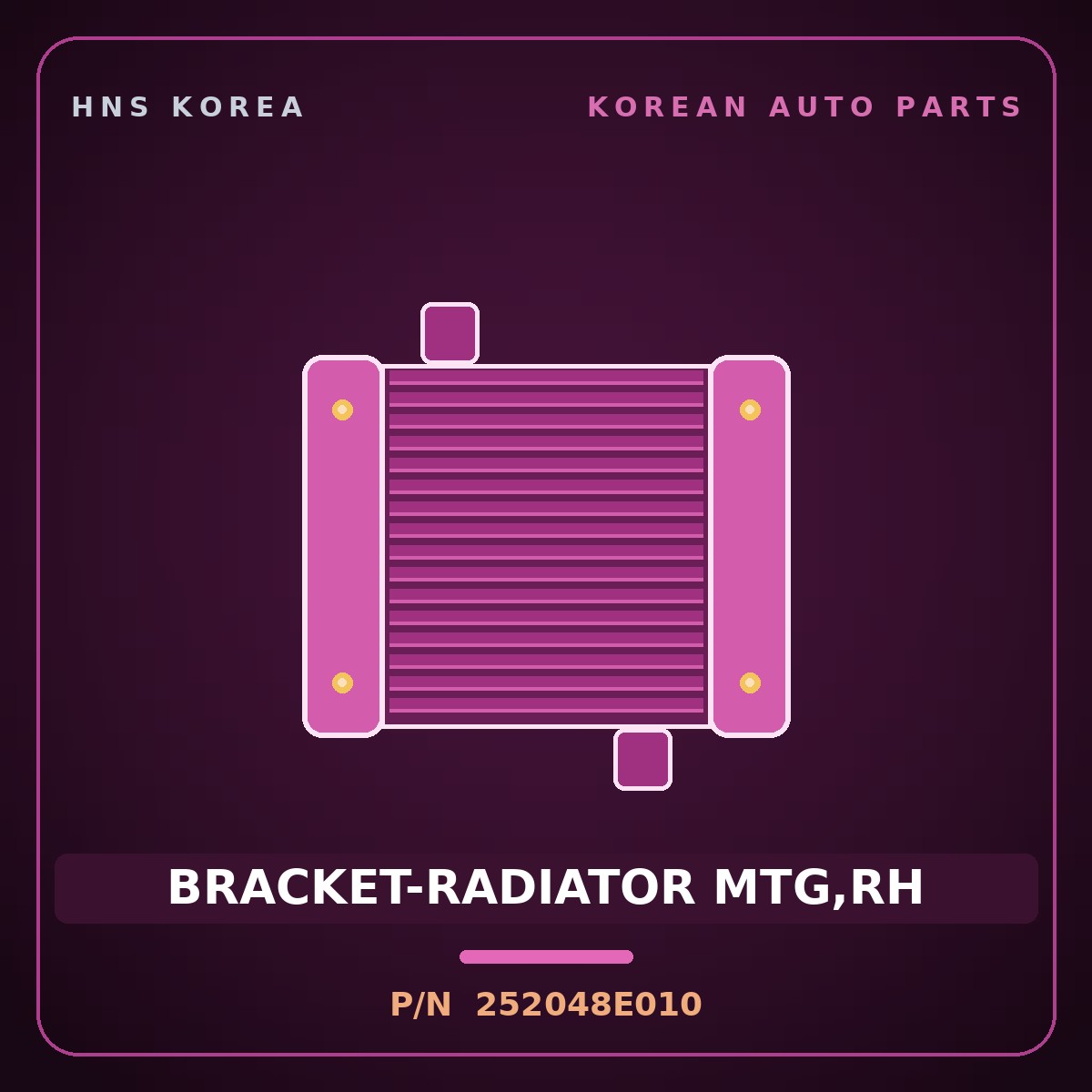 Genuine Mobis BRACKET-RADIATOR MTG,RH 252048E010 for Universe 2019 HNS Parts Korea