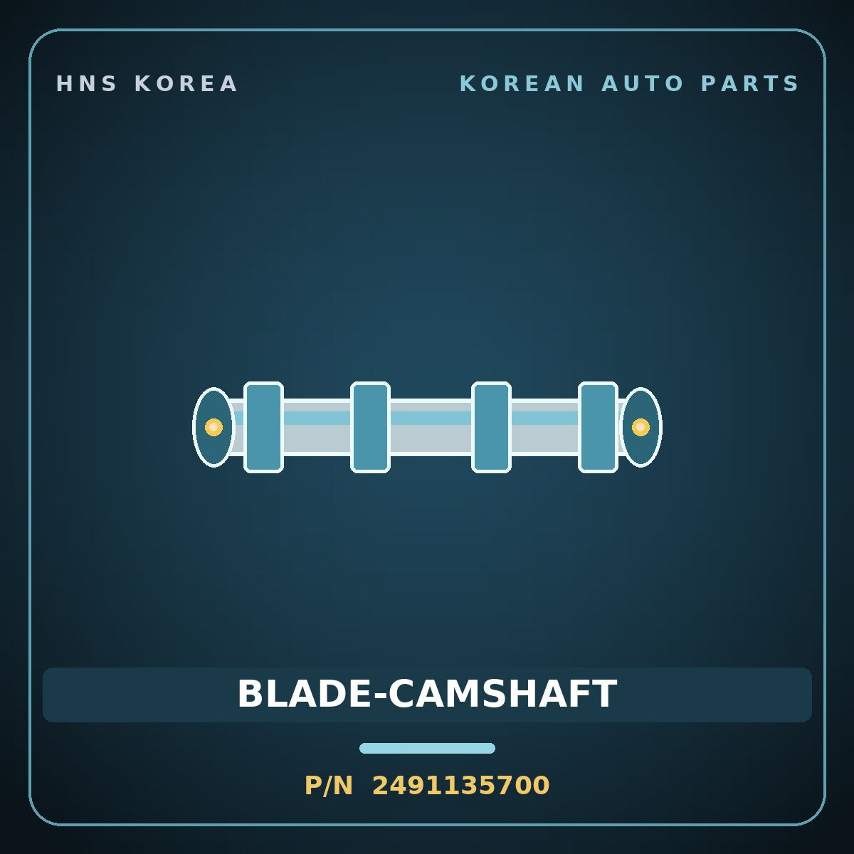 Genuine Mobis BLADE-CAMSHAFT 2491135700 for Dynasty 1992 HNS Parts Korea