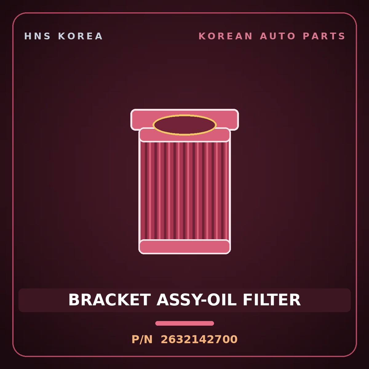 Genuine Mobis BRACKET ASSY-OIL FILTER 2632142700 for Grace 1995 HNS Parts Korea