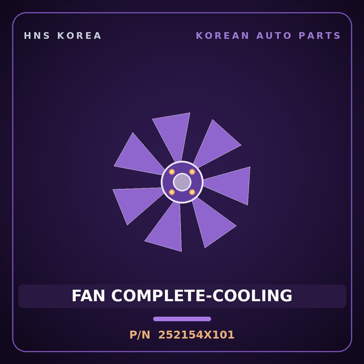 Genuine Mobis FAN COMPLETE-COOLING 252154X101 for Terracan 2000 HNS Parts Korea