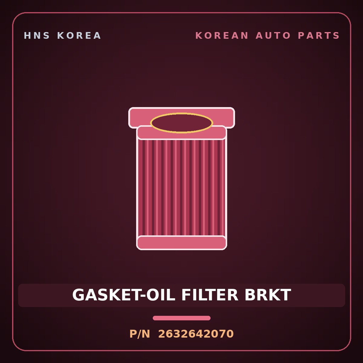 Genuine Mobis GASKET-OIL FILTER BRKT 2632642070 for Bongo 1990 HNS Parts Korea