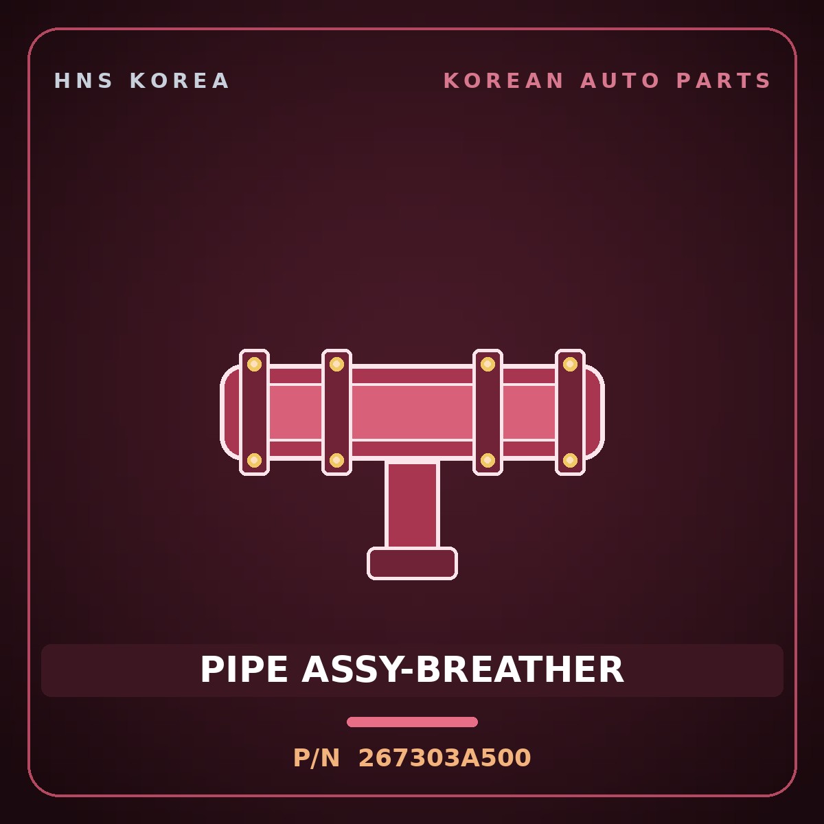 Genuine Mobis PIPE ASSY-BREATHER 267303A500 for Mohave 2007 HNS Parts Korea