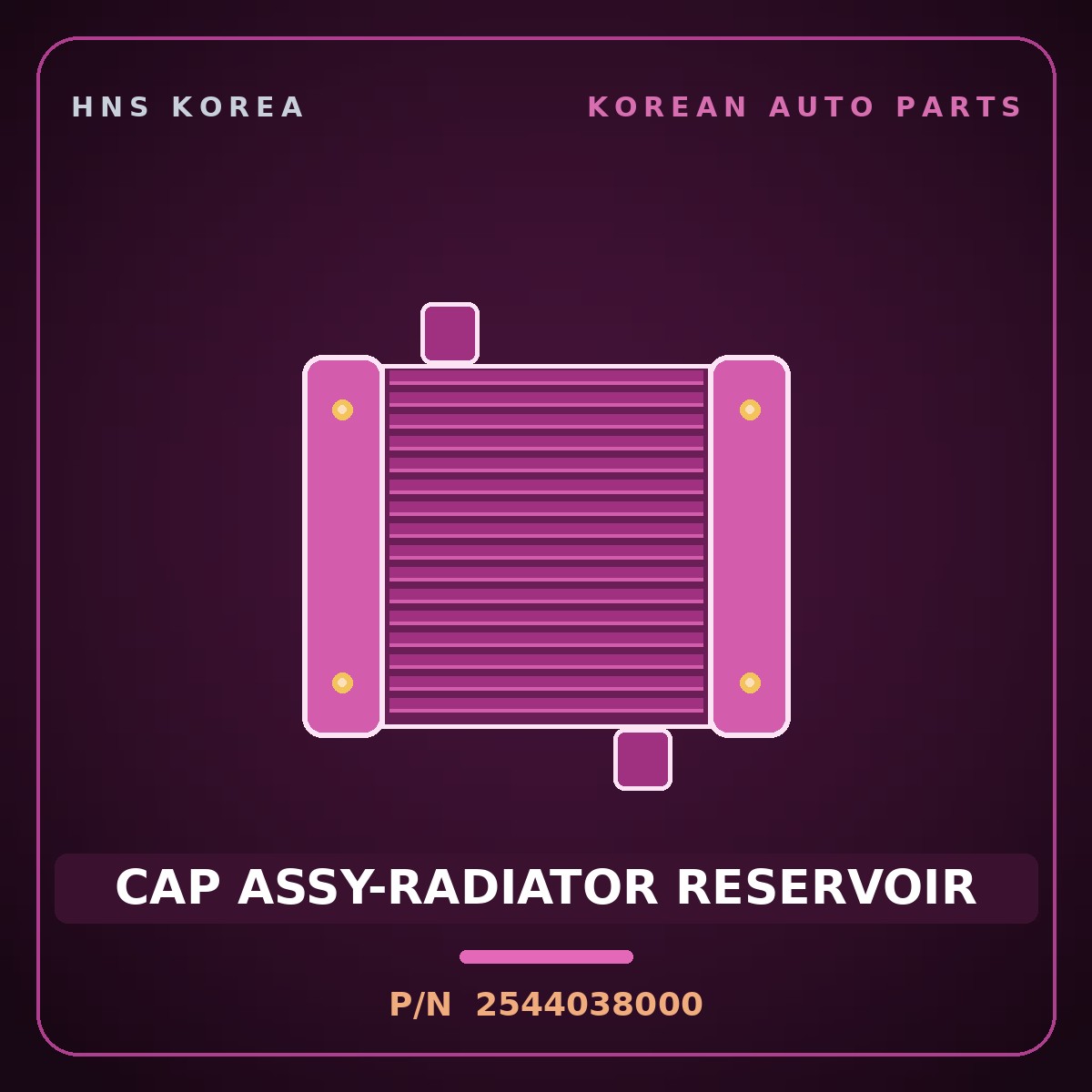 Genuine Mobis CAP ASSY-RADIATOR RESERVOIR 2544038000 for Grandeur 1999 HNS Parts Korea