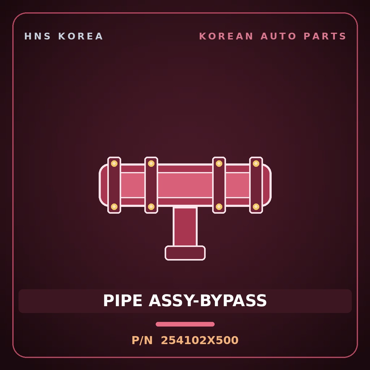Genuine Mobis PIPE ASSY-BYPASS 254102X500 for Cerato 1998 HNS Parts Korea