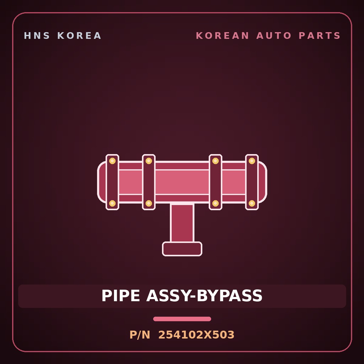 Genuine Mobis PIPE ASSY-BYPASS 254102X503 for Cerato 1998 HNS Parts Korea