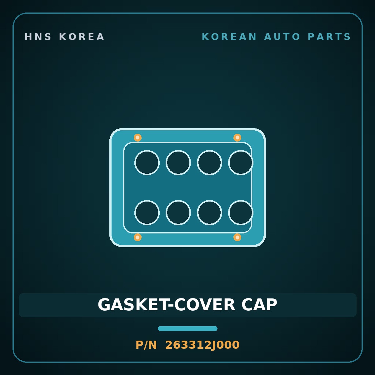 Genuine Mobis GASKET-COVER CAP 263312J000 for Elantra 2019 HNS Parts Korea