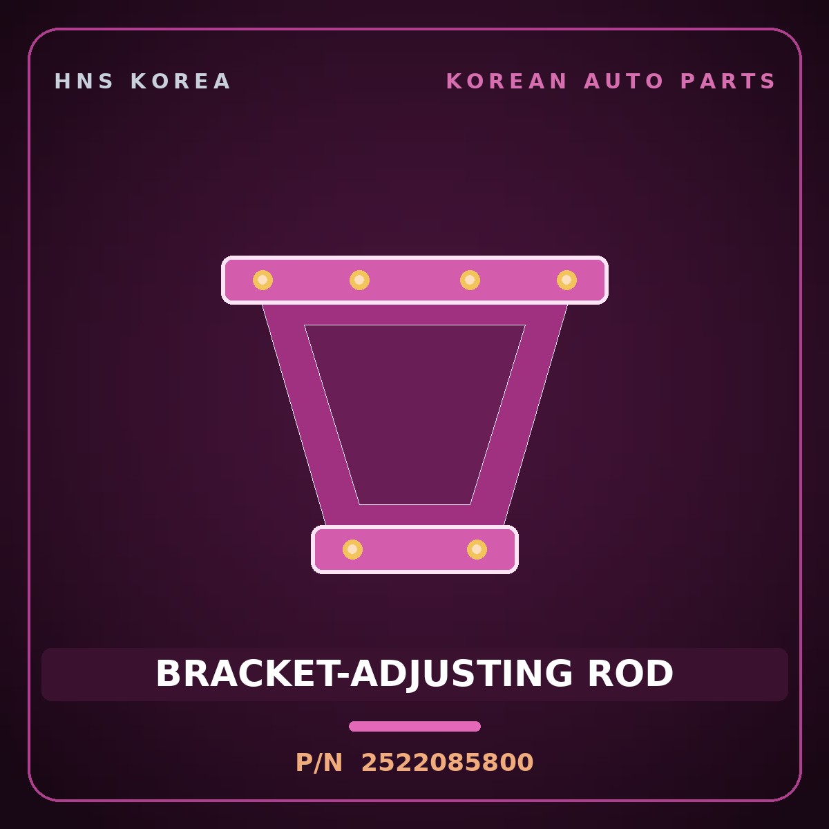 Genuine Mobis BRACKET-ADJUSTING ROD 2522085800 for Aero City 2006 HNS Parts Korea