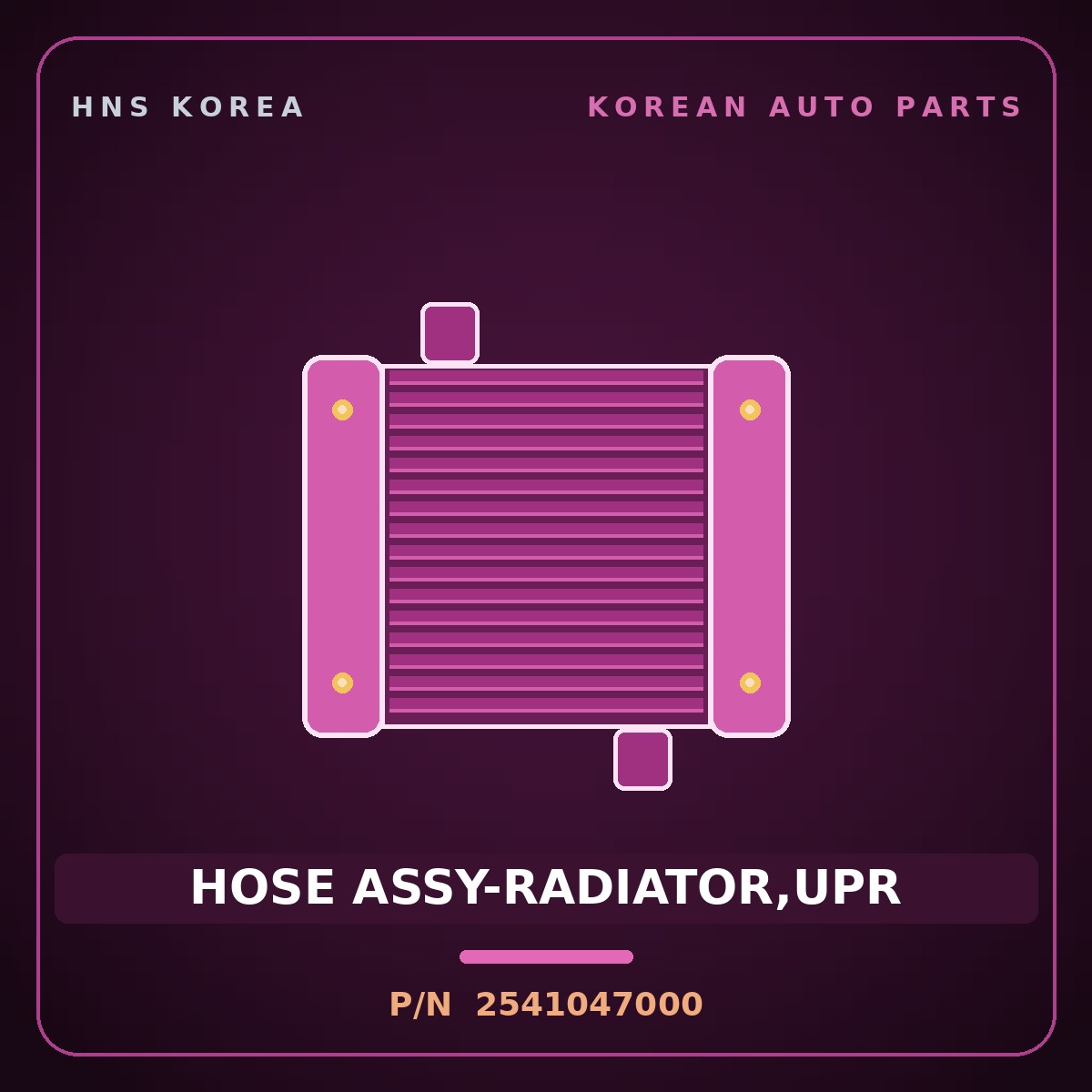 Genuine Mobis HOSE ASSY-RADIATOR,UPR 2541047000 for Libero 2000 HNS Parts Korea