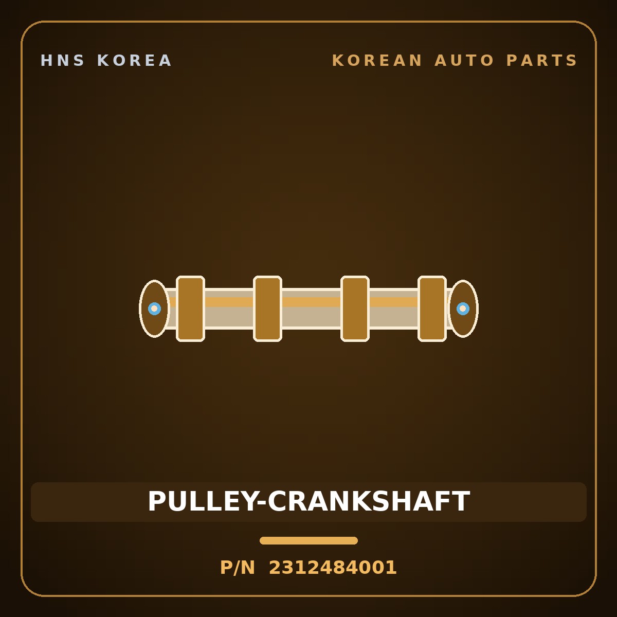 Genuine Mobis PULLEY-CRANKSHAFT 2312484001 for 11-Ton Truck 1998 HNS Parts Korea