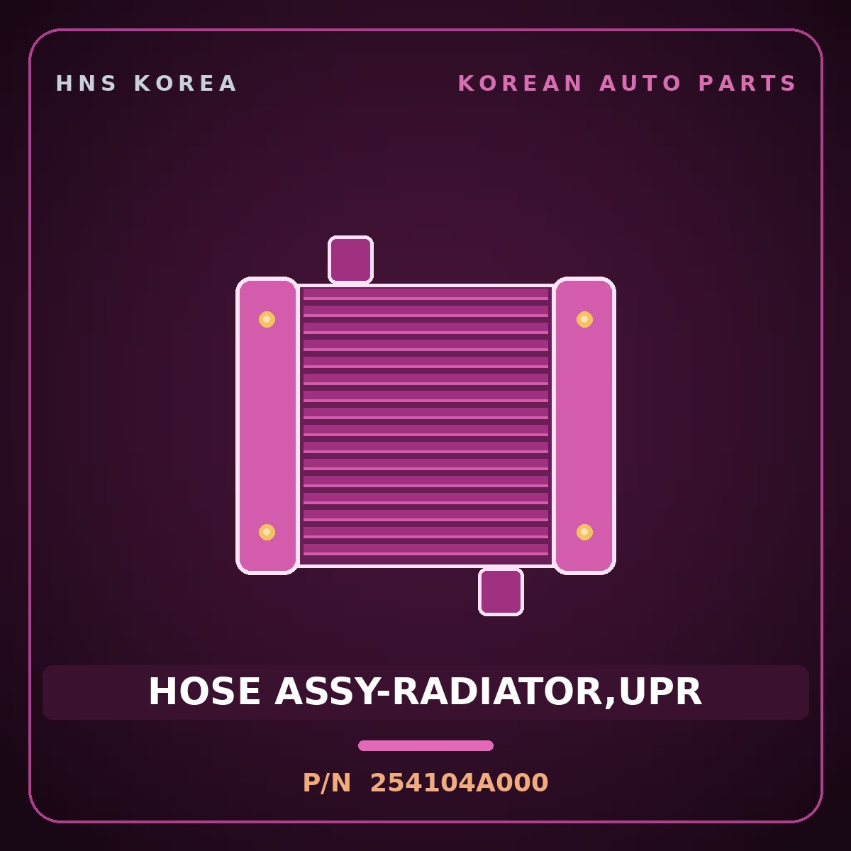 Genuine Mobis HOSE ASSY-RADIATOR,UPR 254104A000 for Libero 2000 HNS Parts Korea