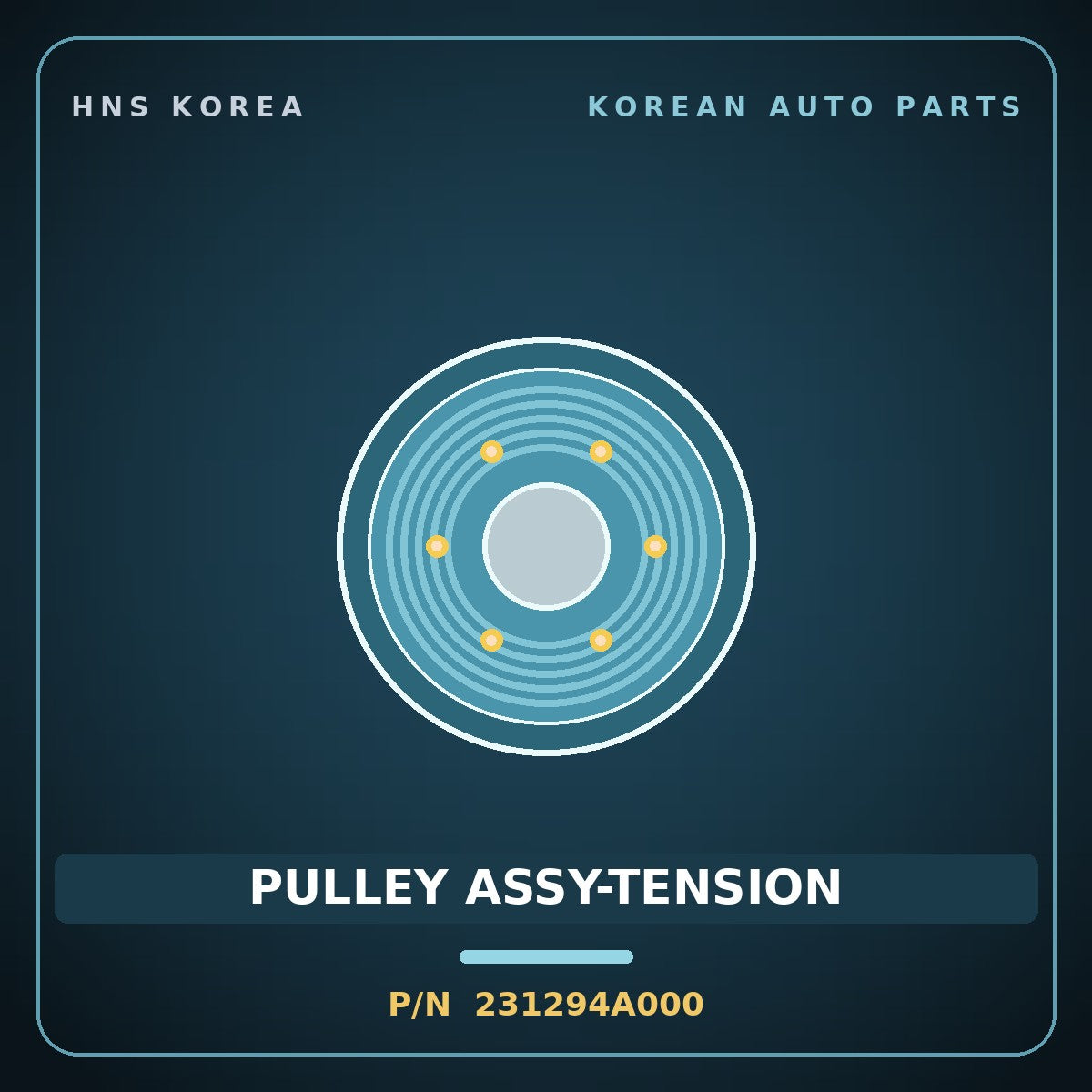 Genuine Mobis PULLEY ASSY-TENSION 231294A000 for Grand Starex 1997 HNS Parts Korea