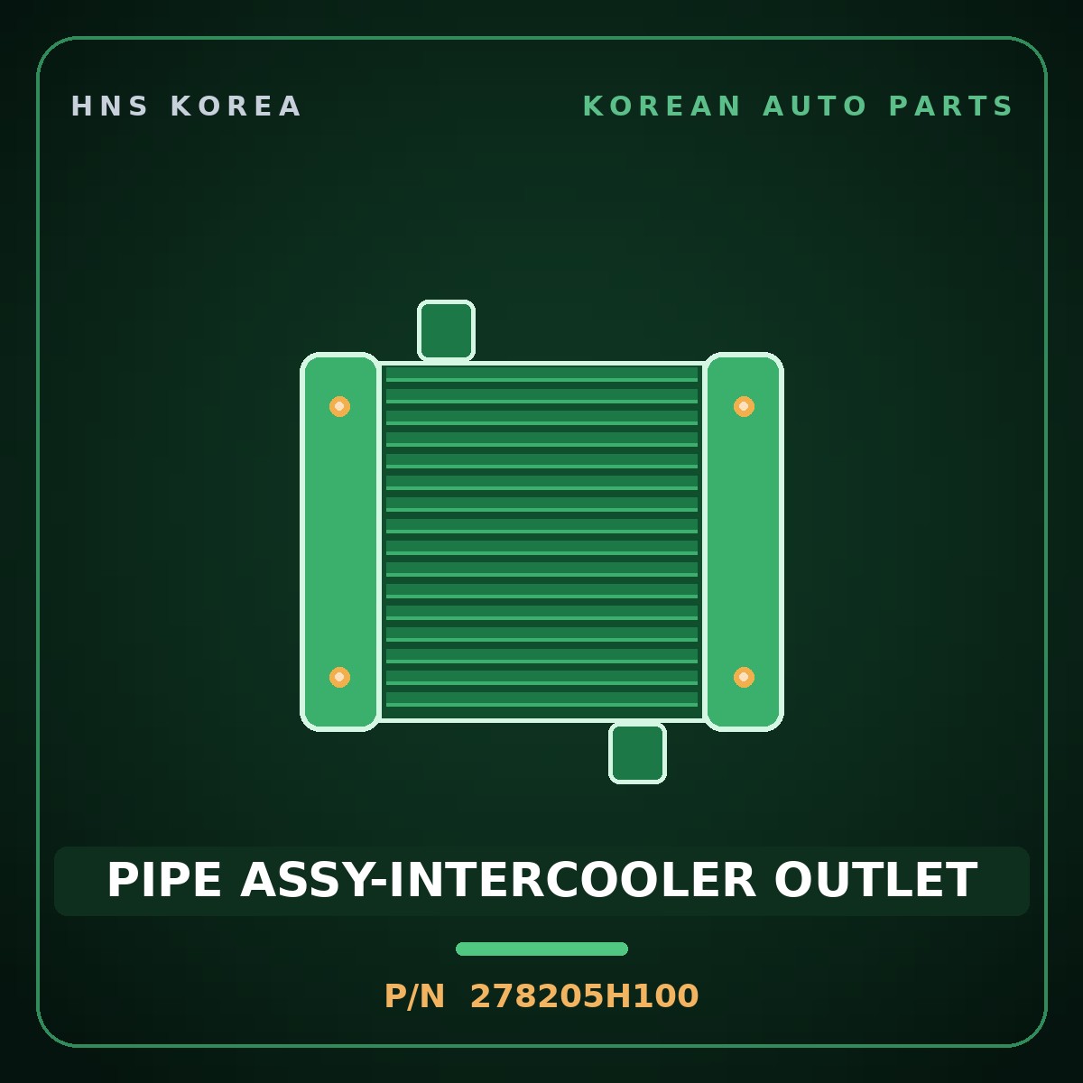 Genuine Mobis PIPE ASSY-INTERCOOLER OUTLET 278205H100 for Mighty 1998 HNS Parts Korea