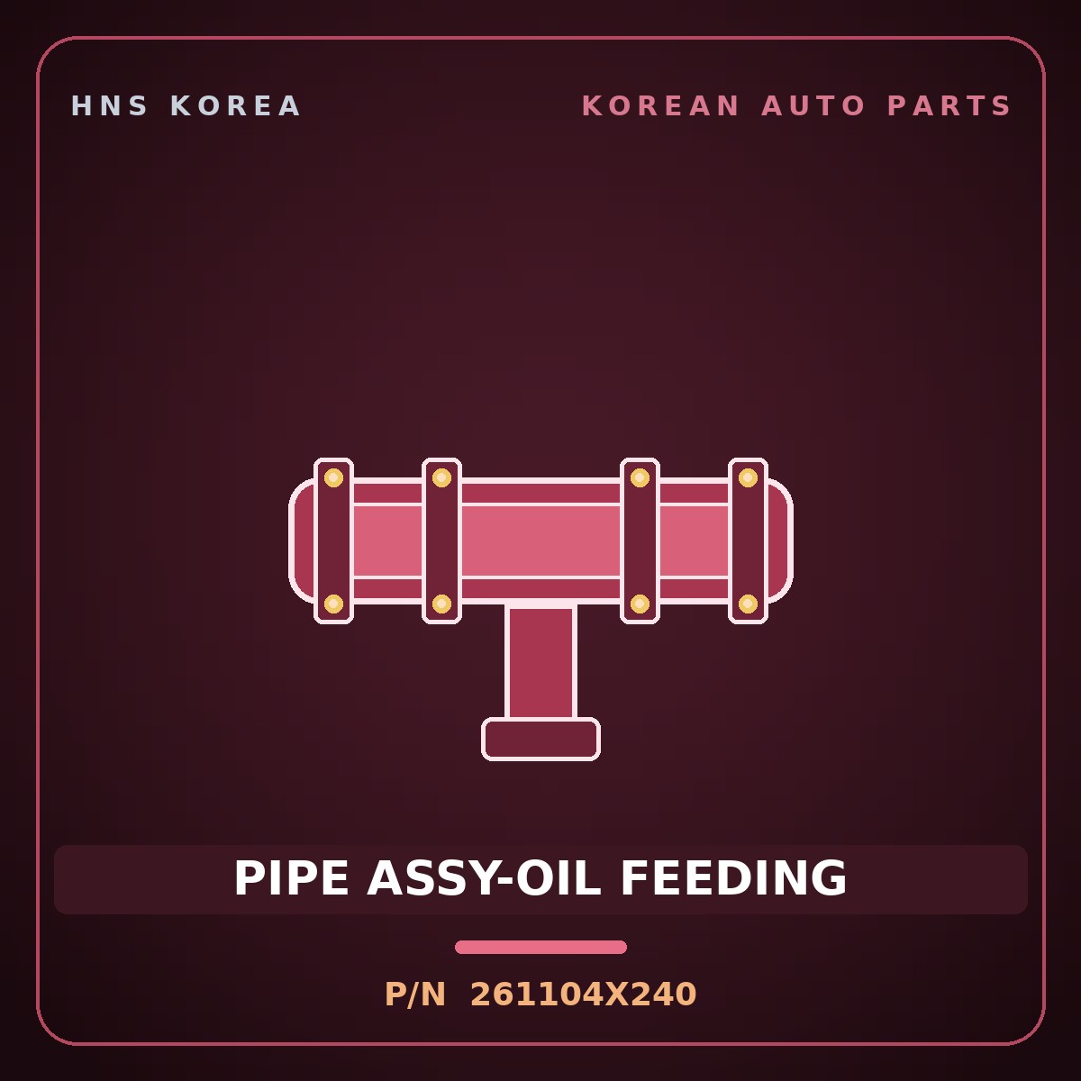 Genuine Mobis PIPE ASSY-OIL FEEDING 261104X240 for Bongo 1996 HNS Parts Korea