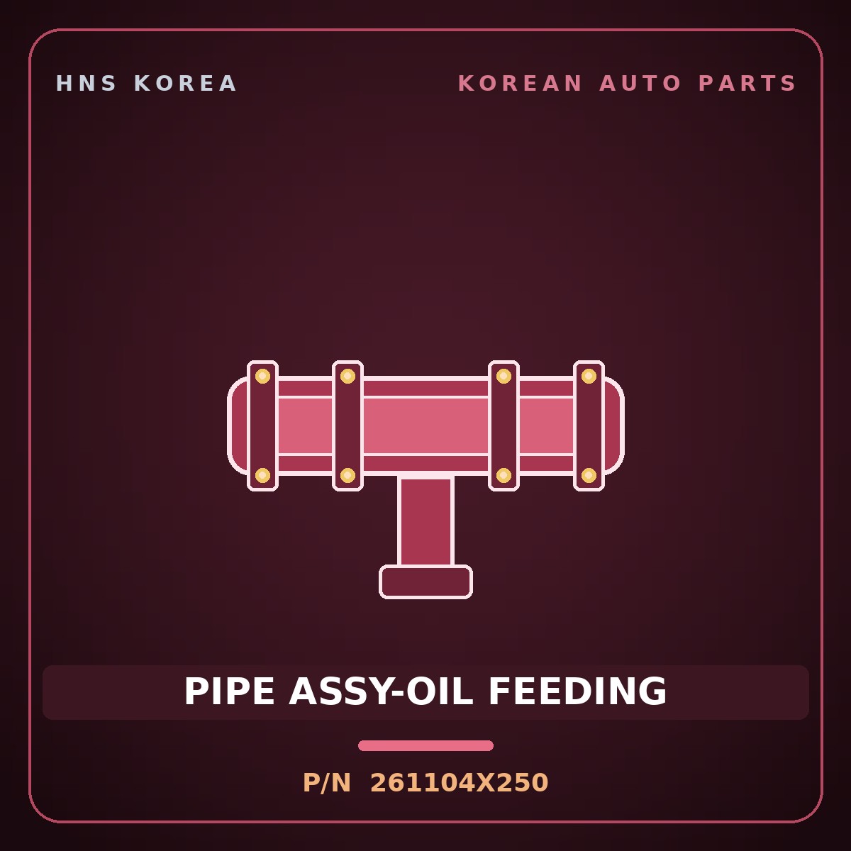 Genuine Mobis PIPE ASSY-OIL FEEDING 261104X250 for Bongo 2004 HNS Parts Korea