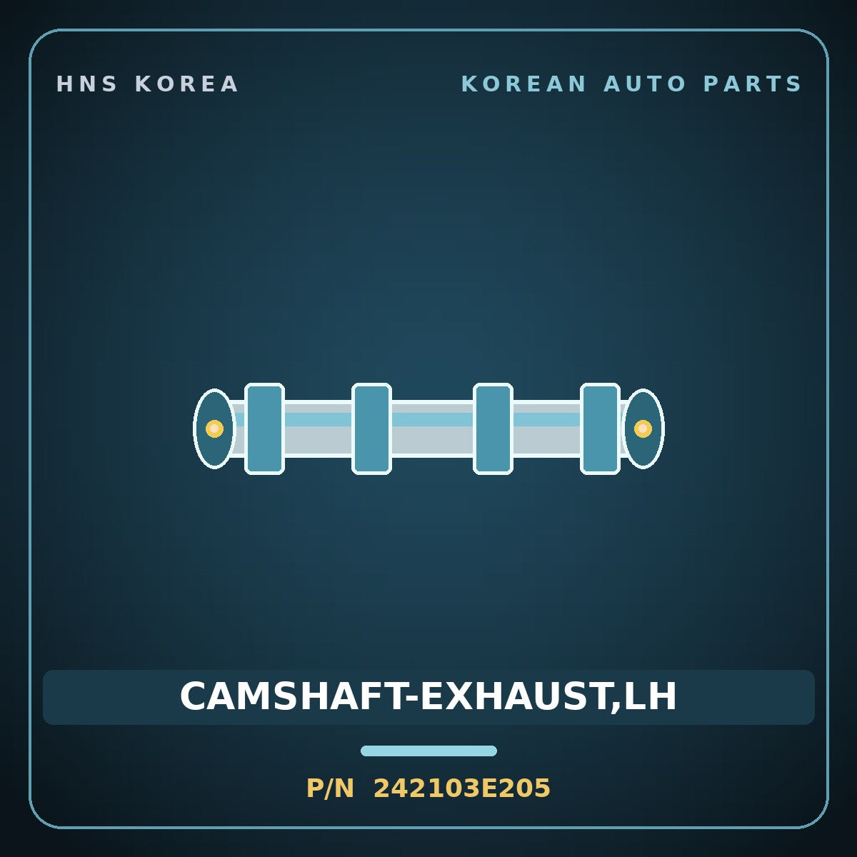 Genuine Mobis CAMSHAFT-EXHAUST,LH 242103E205 for Carnival 2005 HNS Parts Korea