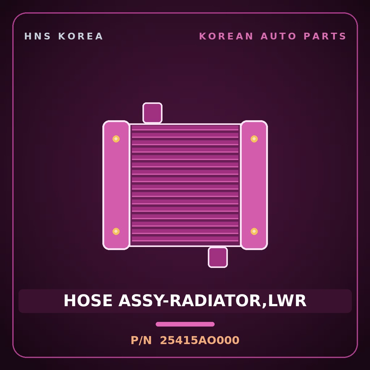 Genuine Mobis HOSE ASSY-RADIATOR,LWR 25415AO000 for Niro 2022 HNS Parts Korea
