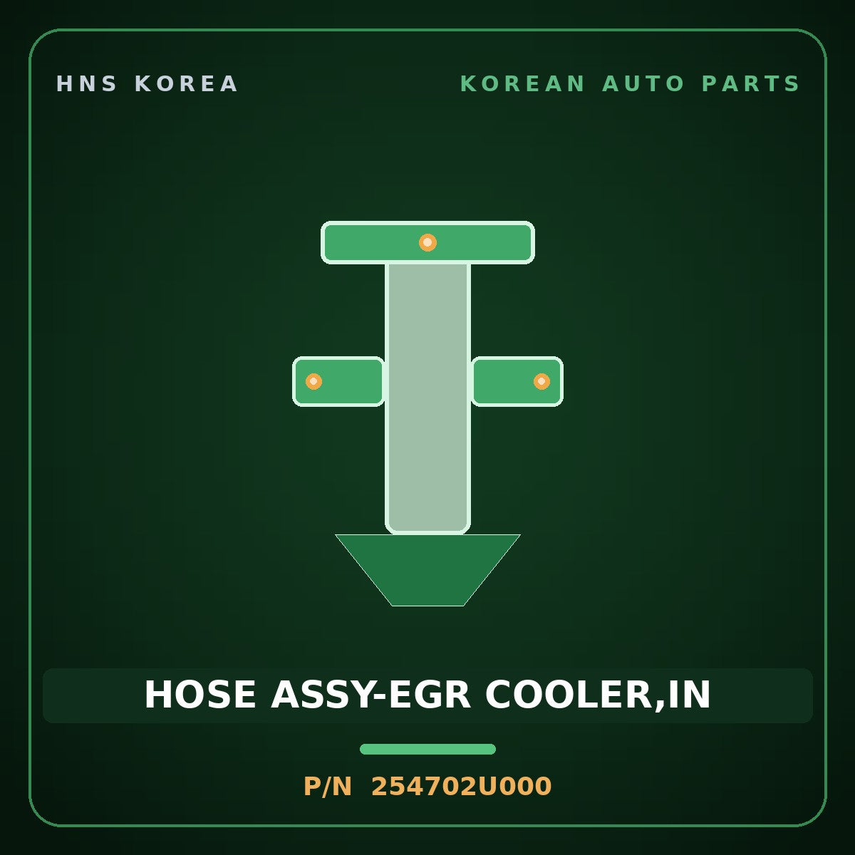 Genuine Mobis HOSE ASSY-EGR COOLER,IN 254702U000 for Kona 2018 HNS Parts Korea