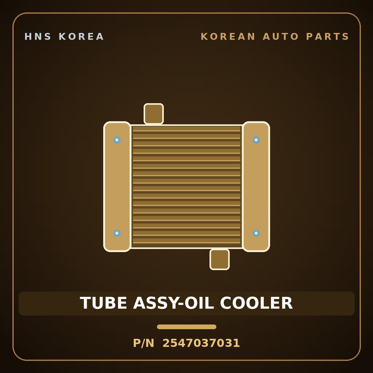 Genuine Mobis TUBE ASSY-OIL COOLER 2547037031 for Dynasty 1992 HNS Parts Korea