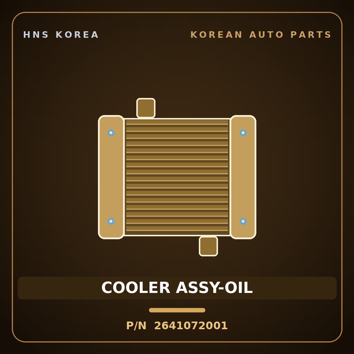 Genuine Mobis COOLER ASSY-OIL 2641072001 for Aero Queen 1995 HNS Parts Korea
